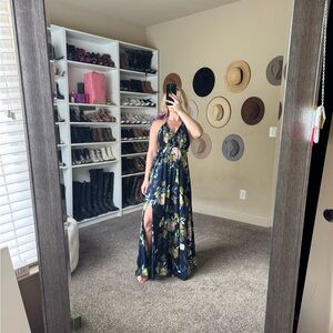 NWT Floral Maxi Dress with High Slit